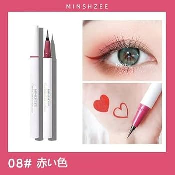 新品 MINSHZEE リキッドアイライナー 赤色 コスメ Amazon.co.jp: MINSHZEE 0.1mm極細 アイライナー 選べる8カラー